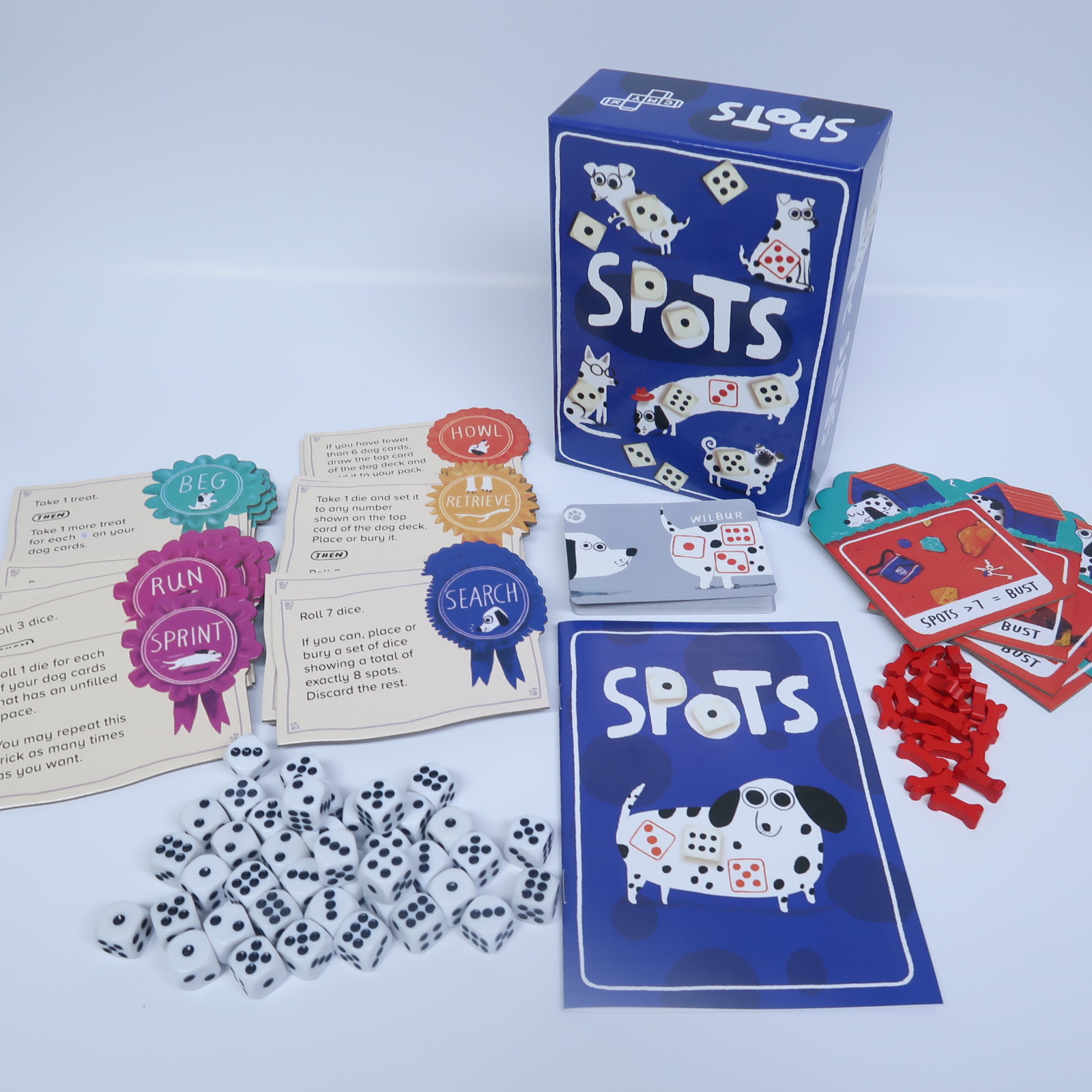 Spots Family Animal Action Drafting Dice Card Game