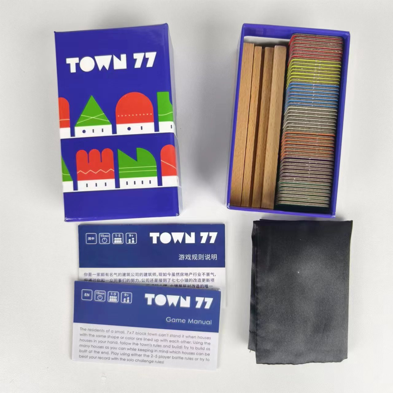 Town 77 Tile Laying Board Game