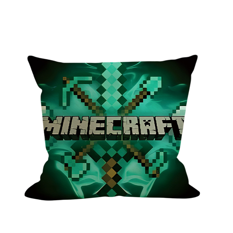 Minecraft Green Logo Soft Stuffed Plush Pillow Multiple Sizes