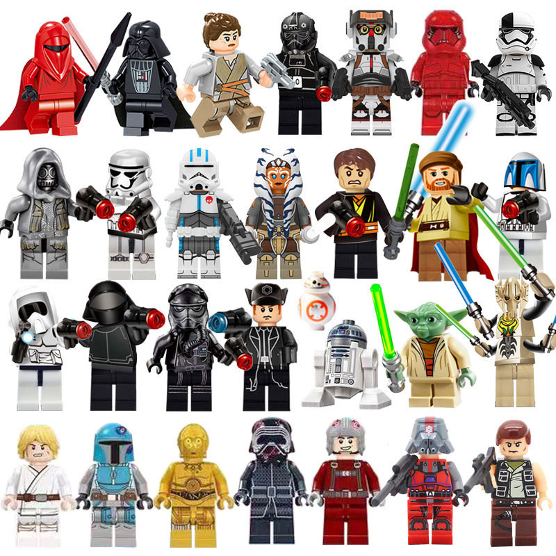 Luke Skywalker And Star Wars Characters Brick Minifigure Custom Set 29 Pcs