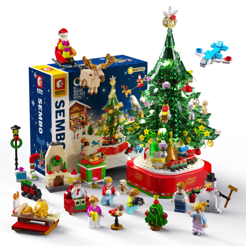 Christmas Tree Set With Lighting Effect Custom Brick Building Kit