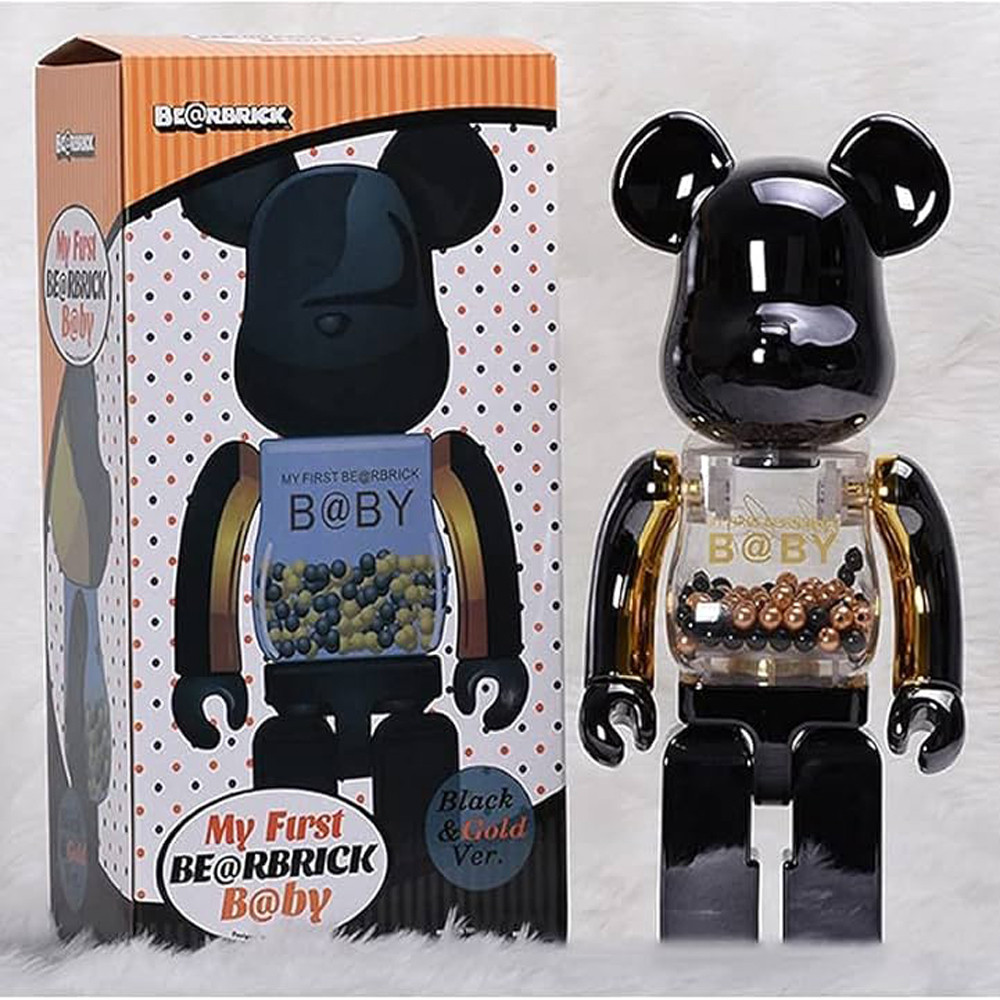 My First Bearbrick Baby Black and Gold 400% Figure 28cm 11.02inches