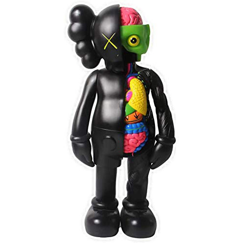 KAWS Dissected Companion Vinyl Figure 20cm 7.87inches Black