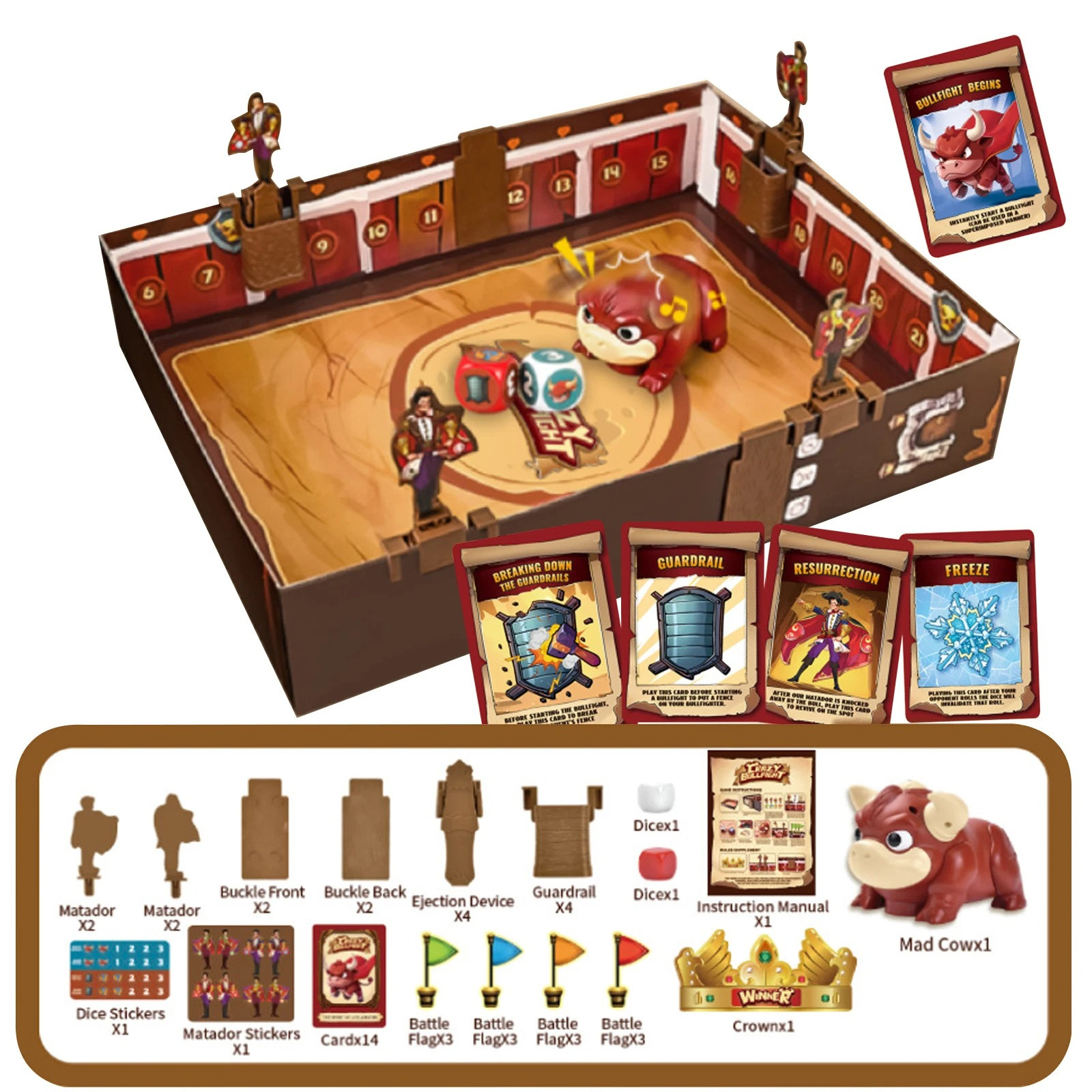 Crazy Bullfight Board Game