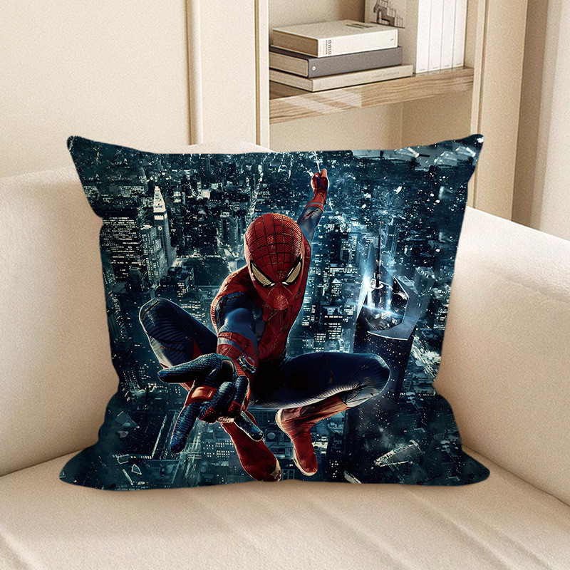 Spider Man Swinging Above City Marvel Soft Stuffed Plush Pillow Multiple Sizes
