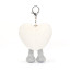 Jellycat Amuseables Cream Heart Bag Charm 13cm 5 inches