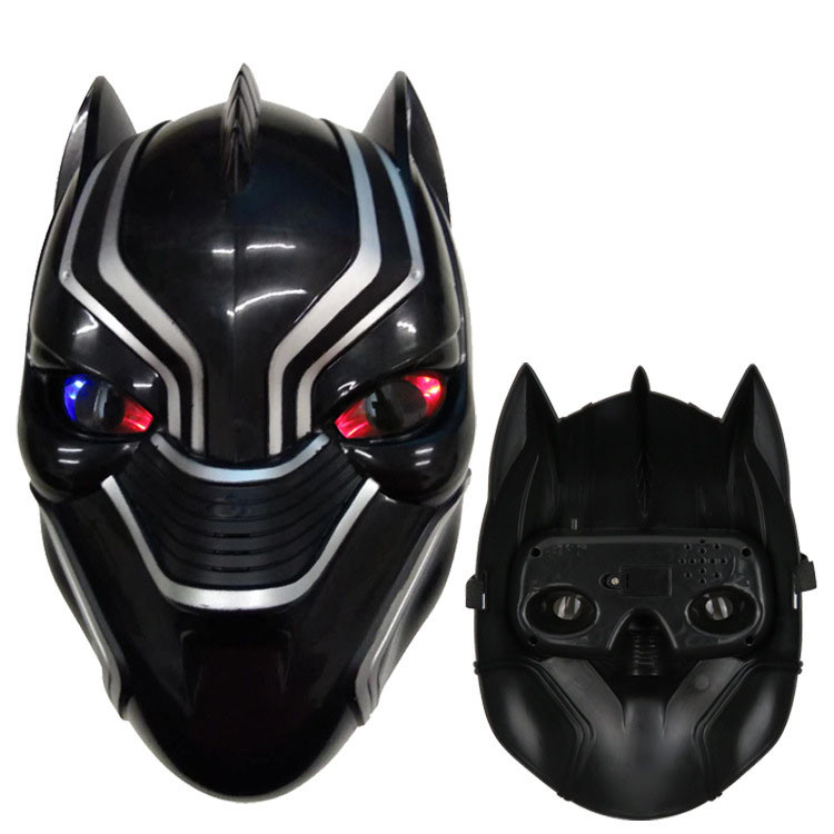 Kids Black Panther Half Helmet Light Up
