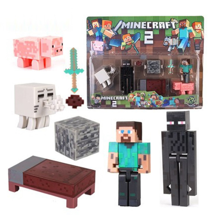 Minecraft Overworld Comic Maker Figure Pack, Steve With Enderman Ghast