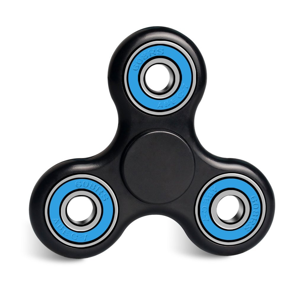 Junlei Tri Fidget Hand Spinner Black Blue