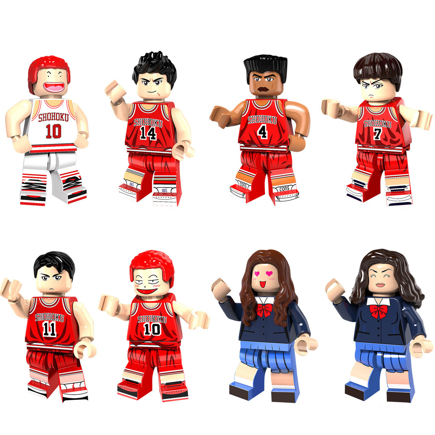 Slam Dunk Brick Minifigure Custom Set 8 Pcs