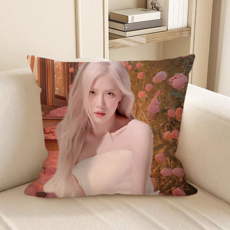 Blackpink Rose White Dress Portrait Soft Stuffed Plush Pillow Multiple Sizes