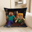 Minecraft Steve and Alex Running From Enderman Soft Stuffed Plush Pillow Multiple Sizes