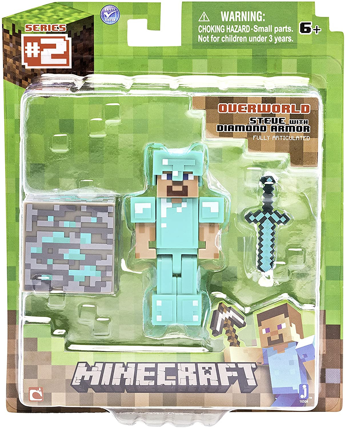 Minecraft Series 2 Steve with Diamond Armor Action Figure Overworld