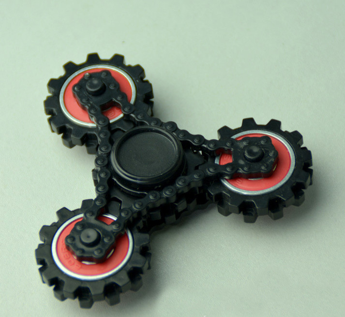 4 Gear Metal Chain Link Fidget Spinner