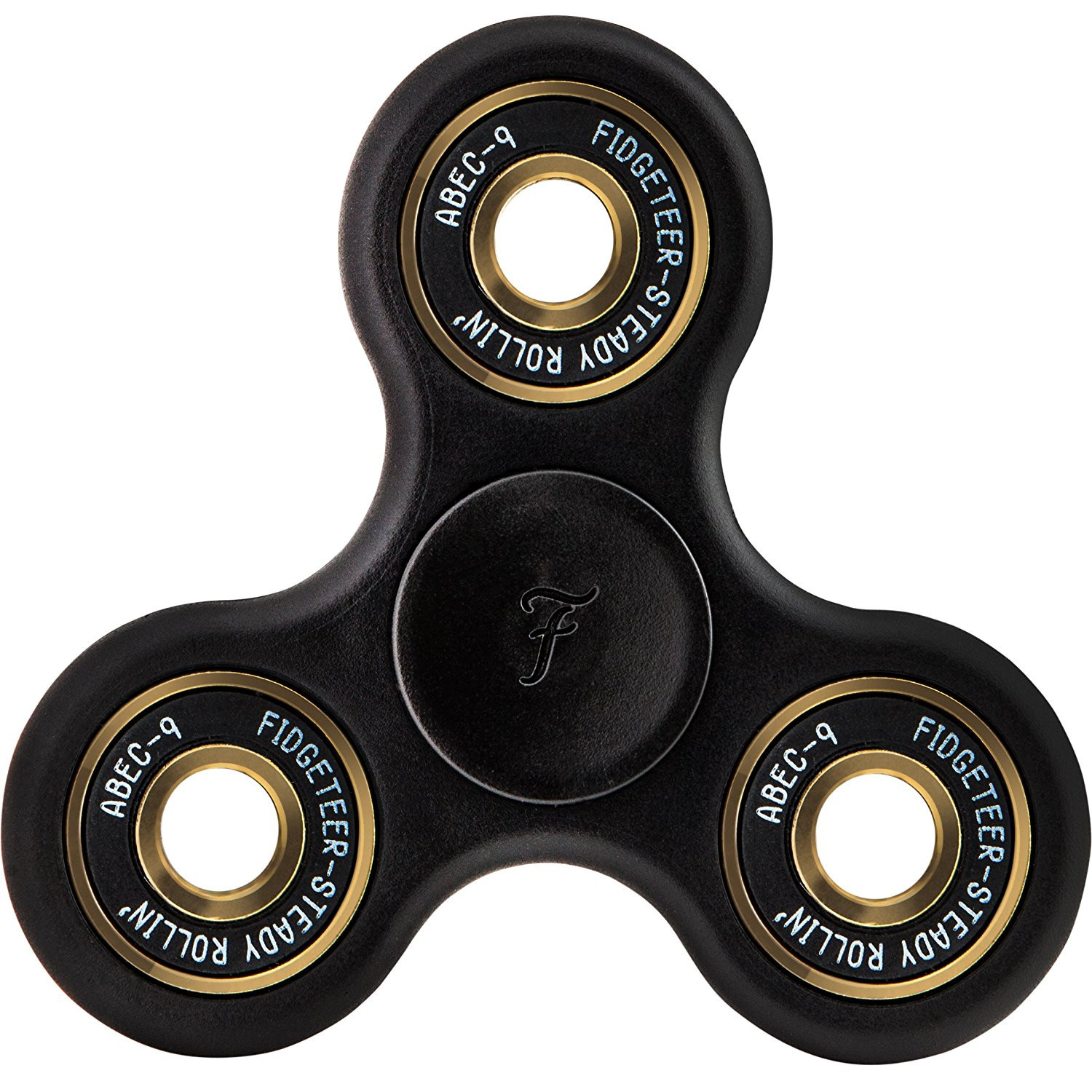 Street Fidgeteer Fidget Spinner - Gold Bearings, Black Frame