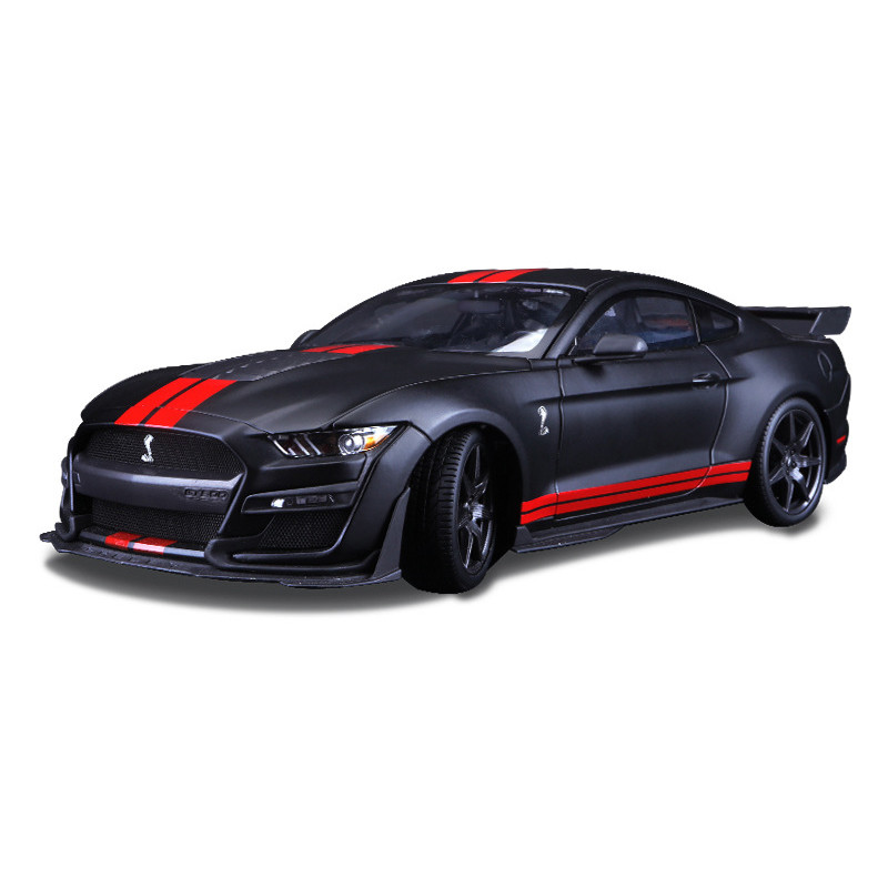 Ford Mustang Shelby GT500 Matte Black 1:18 Die-cast Alloy Four-Wheel Suspension Toy Car Model