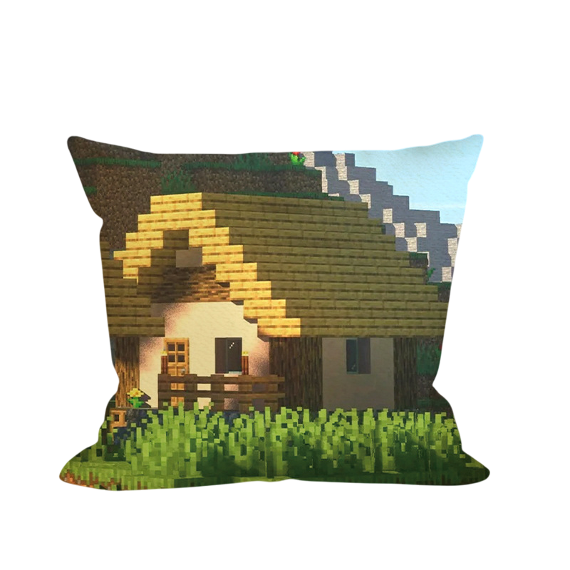 Minecraft House Soft Stuffed Plush Pillow Multiple Sizes