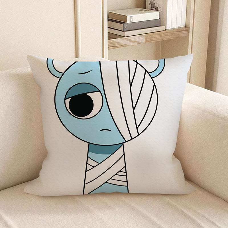 Sprunki Incredibox Sky Blue Bandage Soft Stuffed Plush Pillow Multiple Sizes