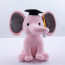 Graduation Elephant Soft Stuffed Plush 25cm 10inches Pink