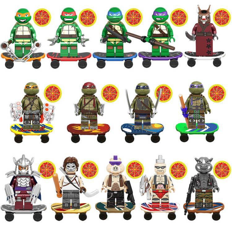 Teenage Mutant Ninja Turtles TMNT Brick Minifigure Custom Set 14 Pcs