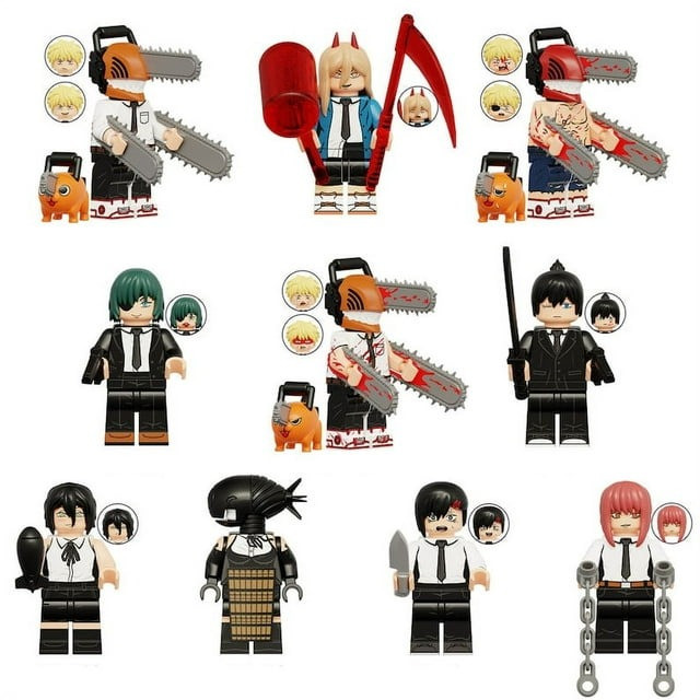 Chainsaw Man Brick Minifigure Custom Set 10 Pcs