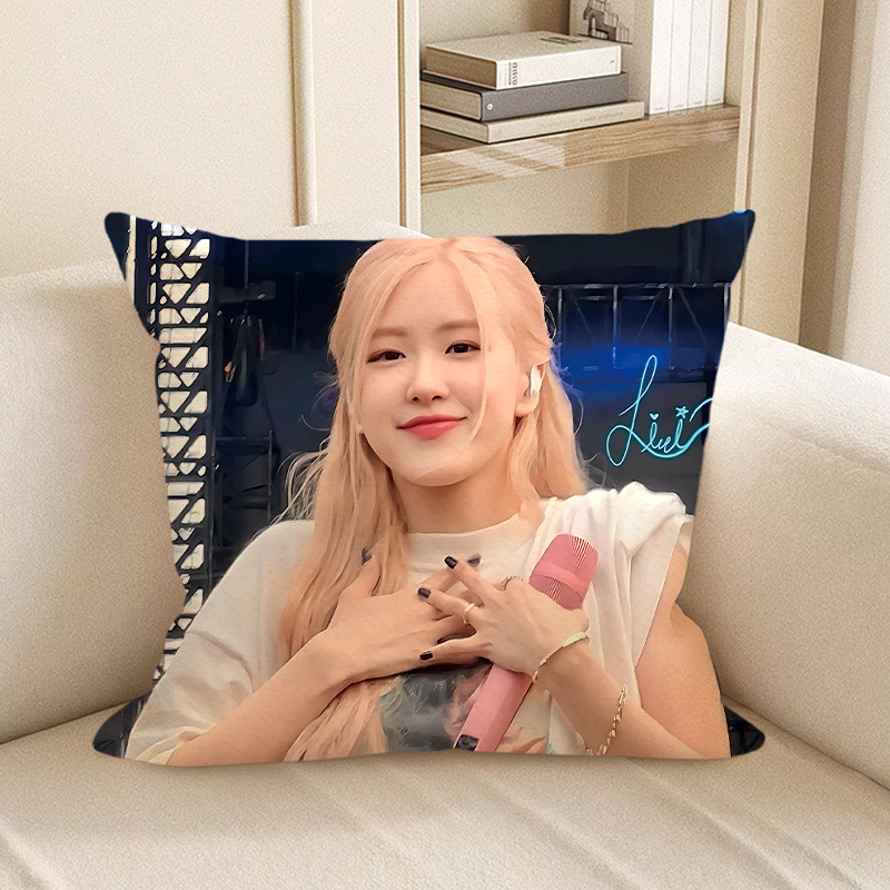 Blackpink Rose Holding Heart Soft Stuffed Plush Pillow Multiple Sizes