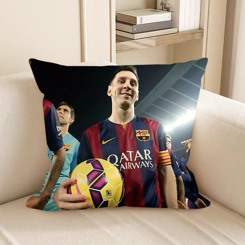 Lionel Messi Holding Football Soft Stuffed Plush Pillow Multiple Sizes
