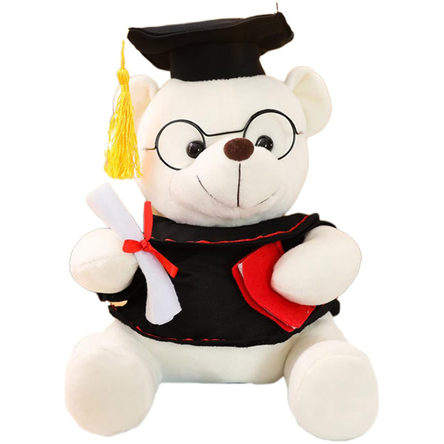Graduation Bear Soft Stuffed Plush White