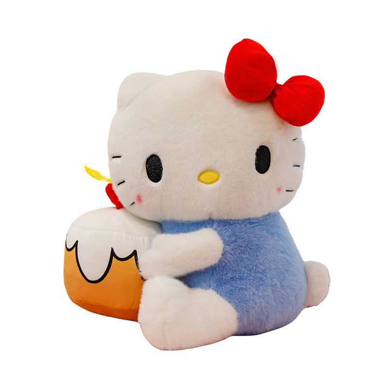 Hello Kitty Holding Cake Soft Stuffed Plush Multiple Sizes