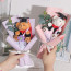 Graduation Bear Plush Bouquet 27cm 10.62inches Pink Purple Blue Beige