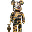 Bearbrick Mastermind vs Bape 400% Yellow Camo Figure 28cm 11.02inches