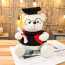 Graduation Bear Soft Stuffed Plush White