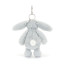 Jellycat Bashful Silver Bunny Bag Charm 13cm 5 inches