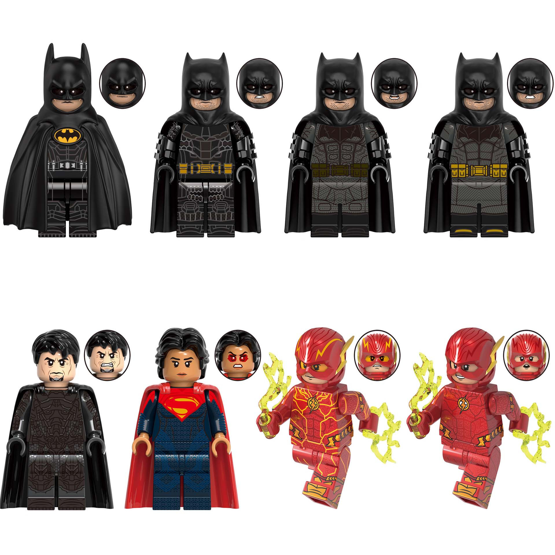 Flash Movie Characters Brick Minifigure Custom Set 8 Pcs