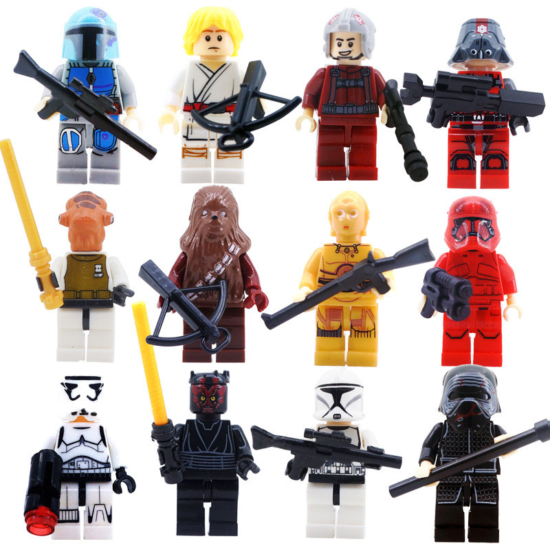 Luke Skywalker Star Wars Characters Brick Minifigure Custom Set 12 Pcs