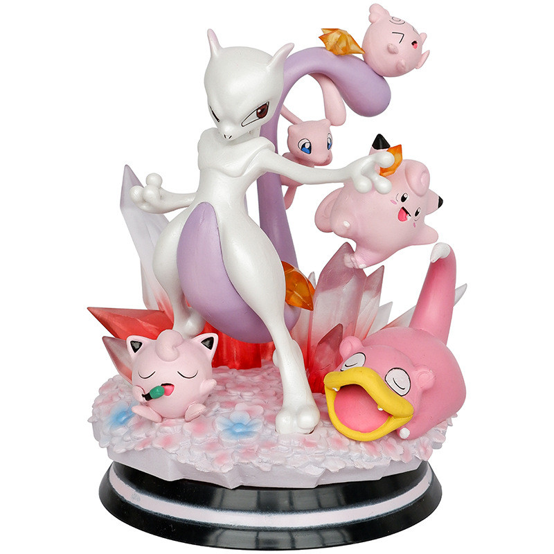 Pokemon Mew Mewtwo Jigglypuff Slowpoke Clefairy Igglybuff Figure Statue With Effect
