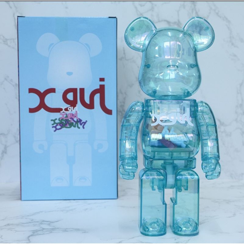 Bearbrick X-Girl Clear Blue 400% Figure 28cm 11.02inches