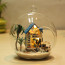 Aegean Sea DIY Miniature House Model Glass Globe Ornament with Led Lights Christmas Gift Idea