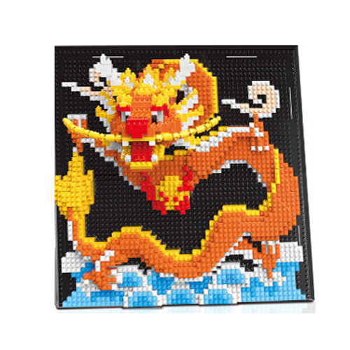 Fire Dragon 3D Mural Custom Brick Building Kit