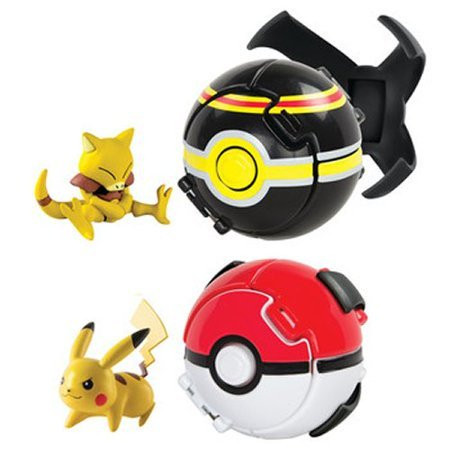 Tomy Pokemon Ultimate Throw N Pop Poke Ball Battle Set Pikachu & Abra Figure Set