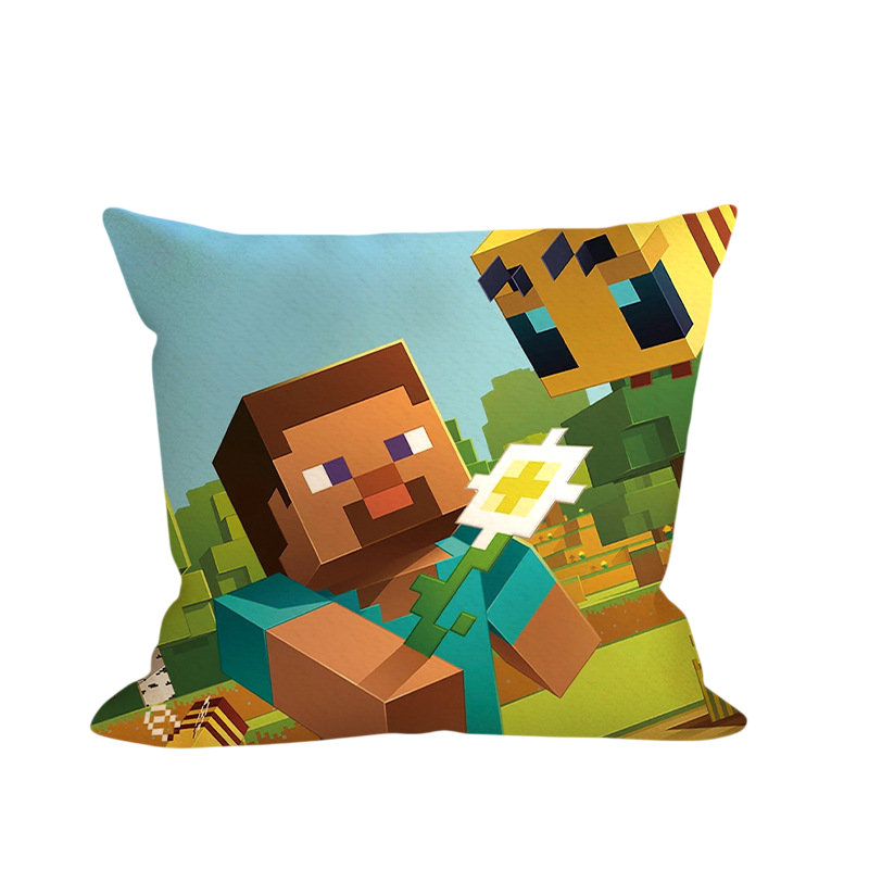 Minecraft Steve With Bees Soft Stuffed Plush Pillow Multiple Sizes