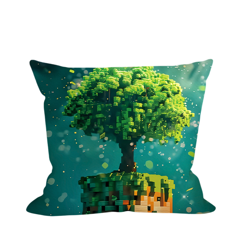 Minecraft Tree on a Hill Soft Stuffed Plush Pillow Multiple Sizes