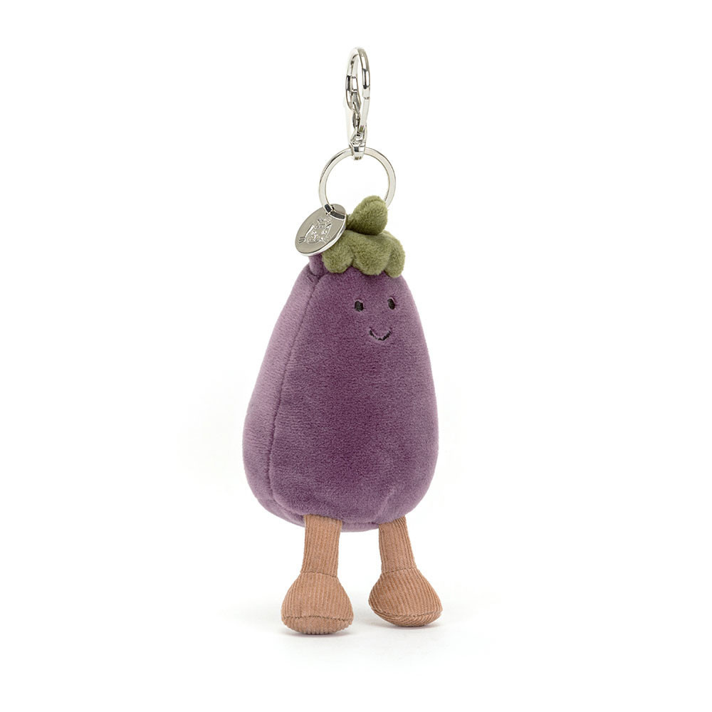 Jellycat Vivacious Vegetable Aubergine Bag Charm 12cm 4.72inches