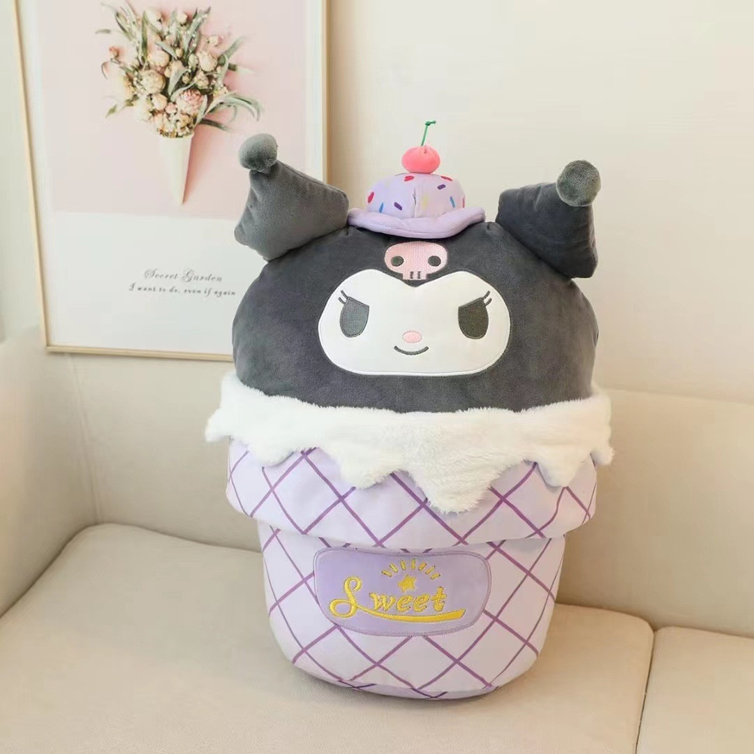 Kuromi Ice Cream Pillow Plush Toy Blanket Set