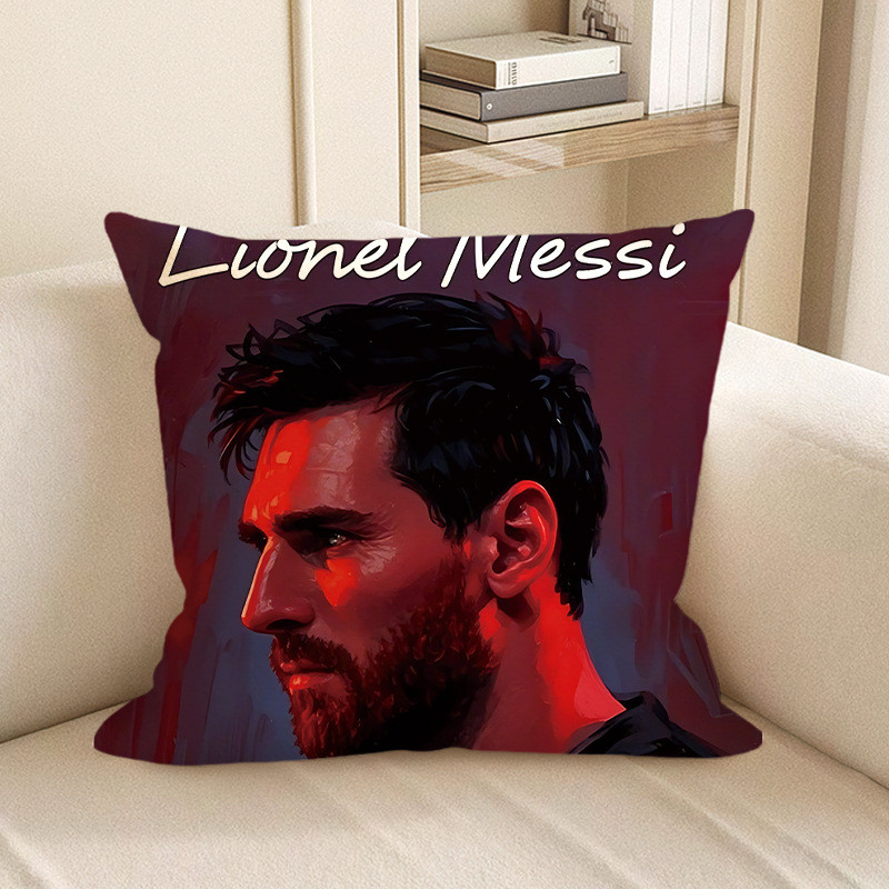Lionel Messi Comic Art Portrait Soft Stuffed Plush Pillow Multiple Sizes