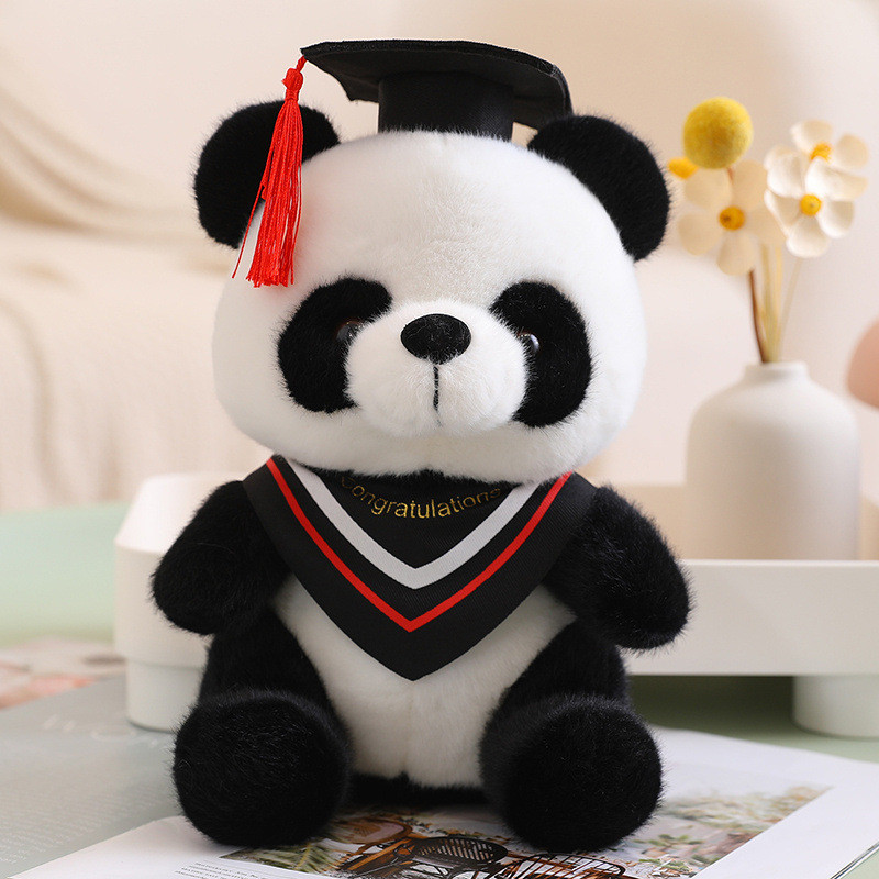 Graduation Panda Bear Soft Stuffed Plush Red 26cm 10.24inches