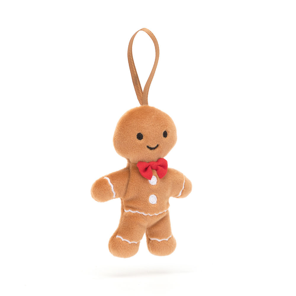 Jellycat Festive Folly Gingerbread Fred Ornament 10cm 3.93inches