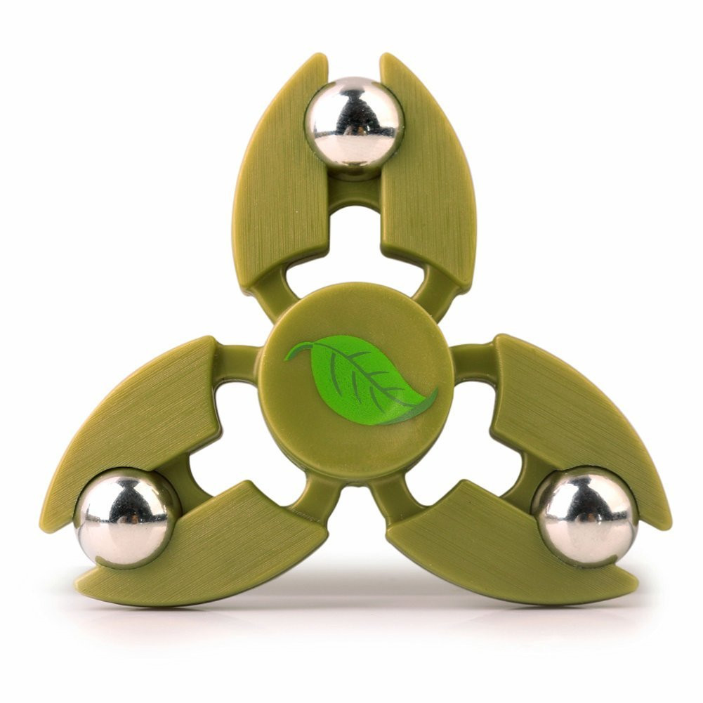 Green Leaf Ball Bearing Fidget Spinner