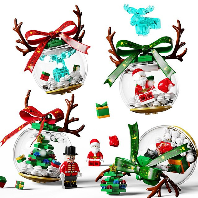 Christmas Tree Decoration Ball Set Custom Brick Building Kit