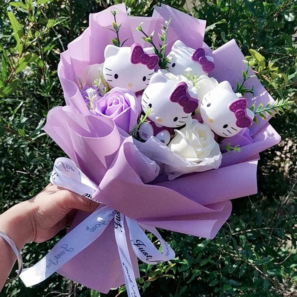 Hello Kitty Flower Bouquet Mother's Day Graduation 30cm 11.81inches Purple